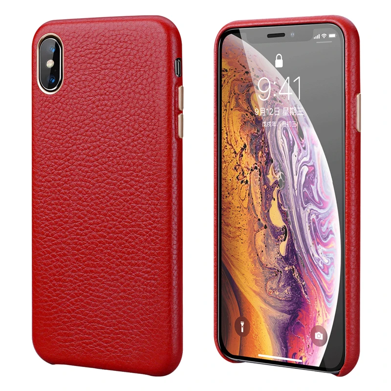 Для Apple iPhone XS XR чехол для задней панели телефона личи Кожа натуральная кожа Защитный чехол тонкий Businss Smart Cover для iPhone XS Max