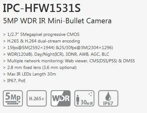 IPC-HFW1531S Features