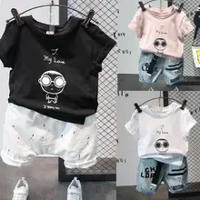 Лидер продаж, одежда для маленьких мальчиков летние комплекты для малышей футболка с рисунком и шорты комплект из 2 предметов для мальчиков, комплект одежды для маленьких мальчиков возрастом от 2 до 6 лет