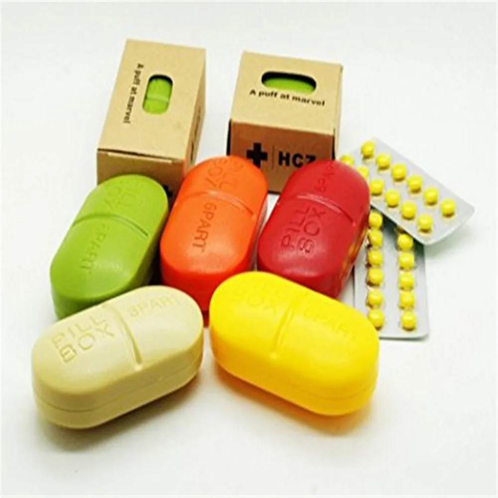 

Portable Carry On Gum Pill Box 6 Compartment Travel Case Holder High Quality Housekeeping Container Organizers#T2