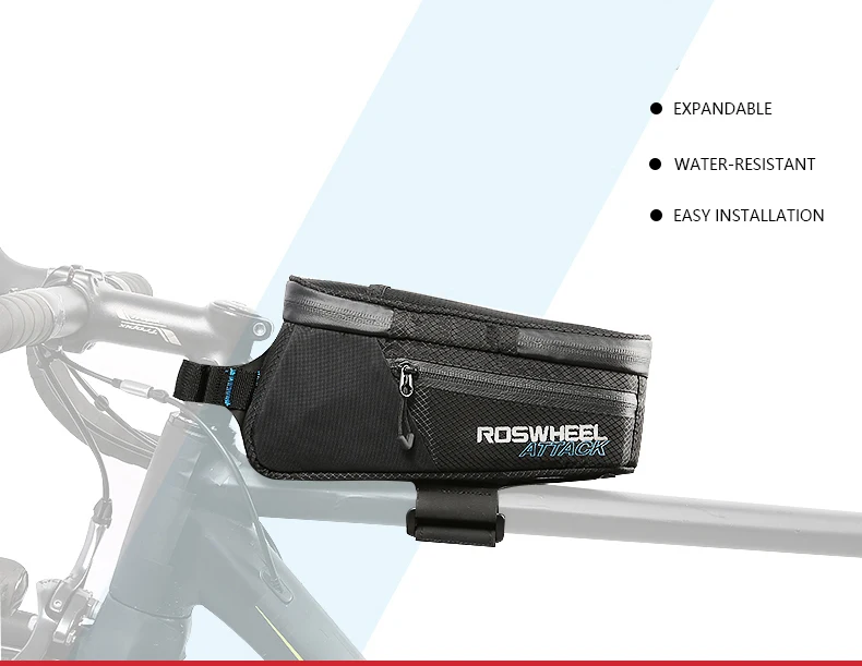 Roswheel, водонепроницаемая велосипедная сумка на переднюю раму, велосипедная сумка для велосипеда, сумка для велоспорта с держателем для телефона, серия Attack 121370