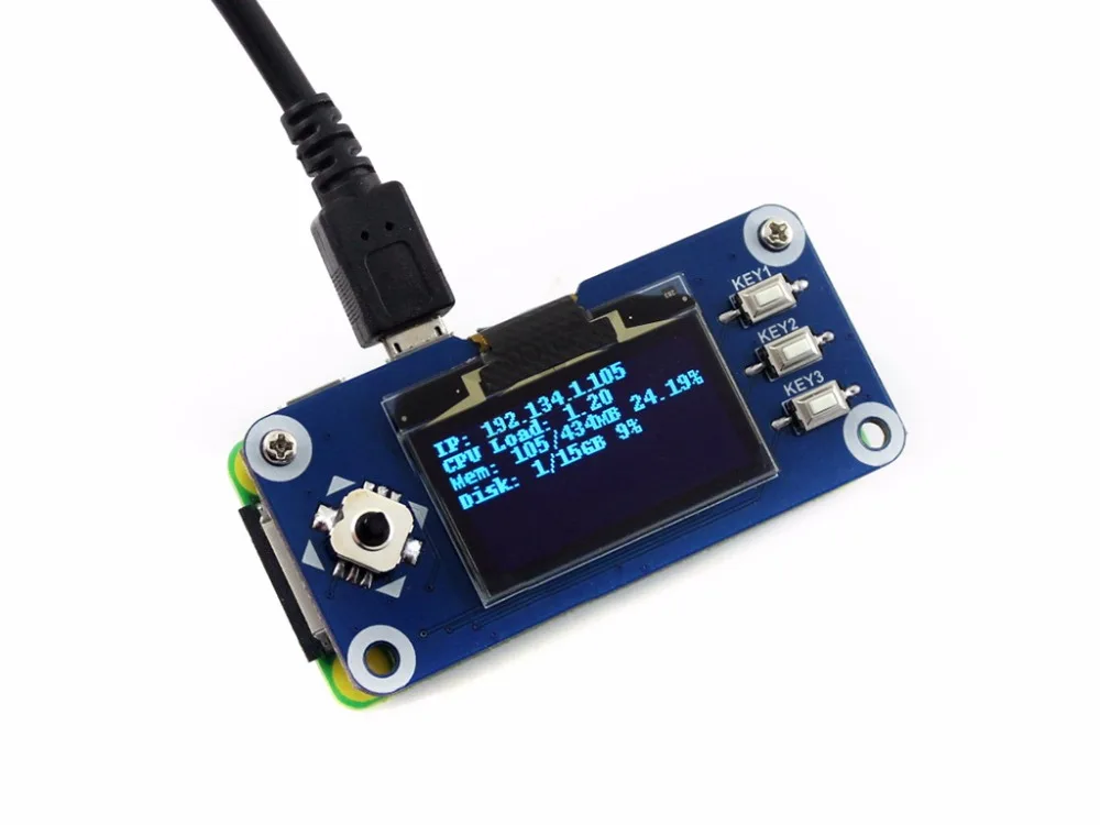 Günstige Waveshare 1,3 inch OLED display HUT für Raspberry Pi 2B 3B 3B + Null Null W, 128x64 pixel, SPI, I2C interface, embedded controller