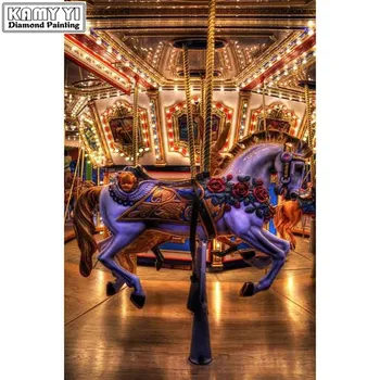 

Full Square drill 5D DIY Diamond painting Carousel Embroidery Mosaic Cross Stitch Rhinestone decor HYY