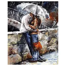 Горячая без рамы акриловая краска по номеру Набор DIY масляная краска ing холст цифровой домашний декор зонтик под зонтиком