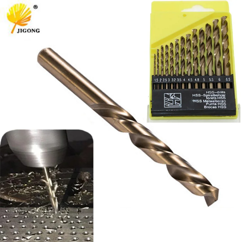 13Pcs Twist Drill Bit Set 1 5 6 5mm HSS High Speed Steel M2 Wood Metal