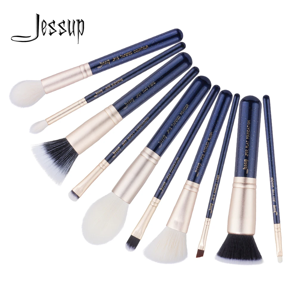 

Jessup brushes 10pcs Makeup Brushes Set maquiagem profissional completa Contour Powder Foundation Blending Brushes T479