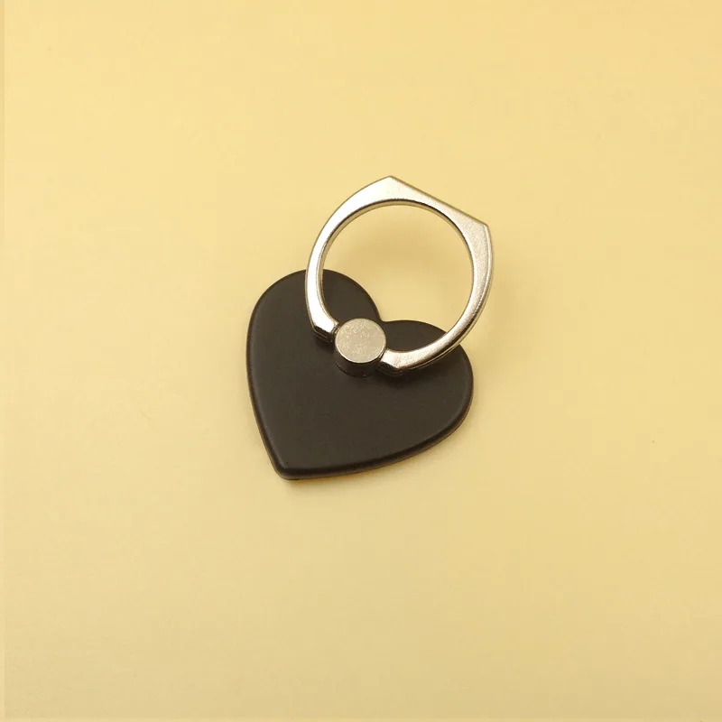 Универсальное кольцо на палец в форме сердца, подставка для мобильного телефона, смартфона, держатель для iPhone, Xiaomi, samsung, смартфон, автомобильный держатель - Цвет: Black