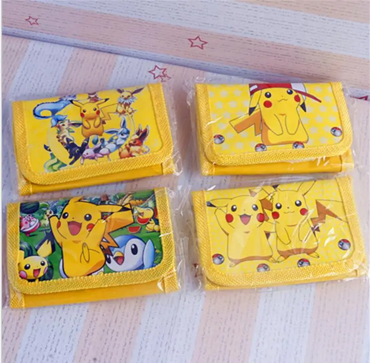 12pcs/Lot Pikachu Nightmare Mario Superhero Trifold Wallets Kids Gifts Purse 