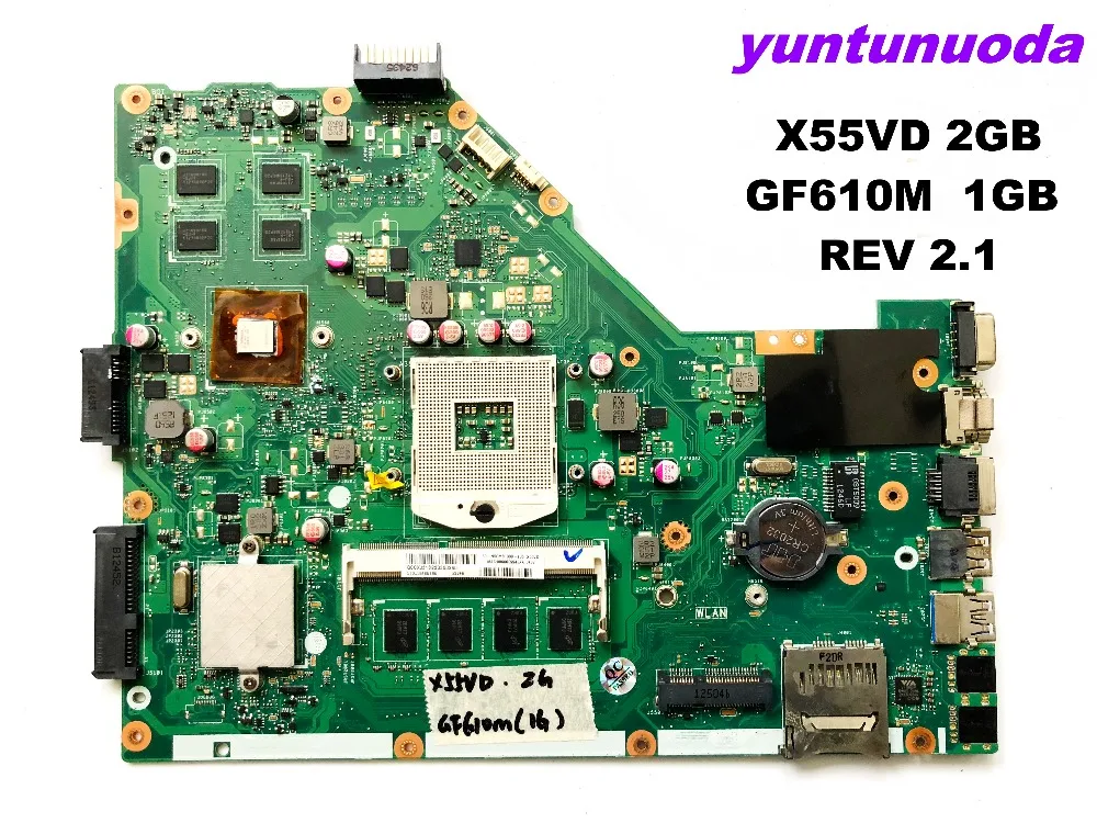Оригинальная материнская плата для ноутбука ASUS X55VD 2 Гб GF610M 1 ГБ REV протестирована