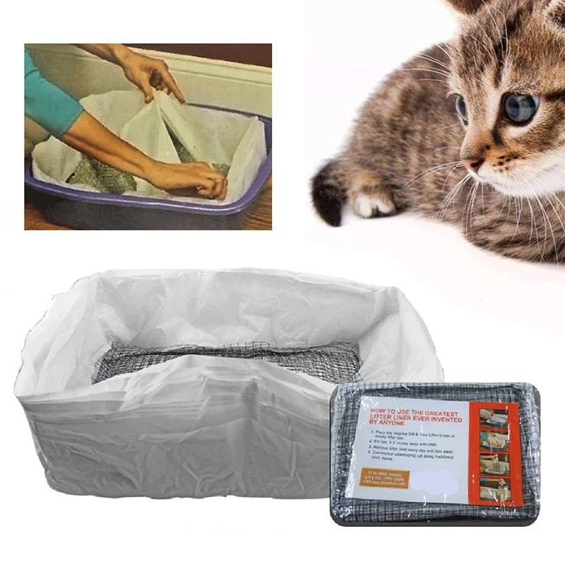 

10pcs/lot Reusable Cat Mat Pad Bed Feces Filter Cats Sifting Tray Liners Elastic Kitten Hygienic Litter Box Liners