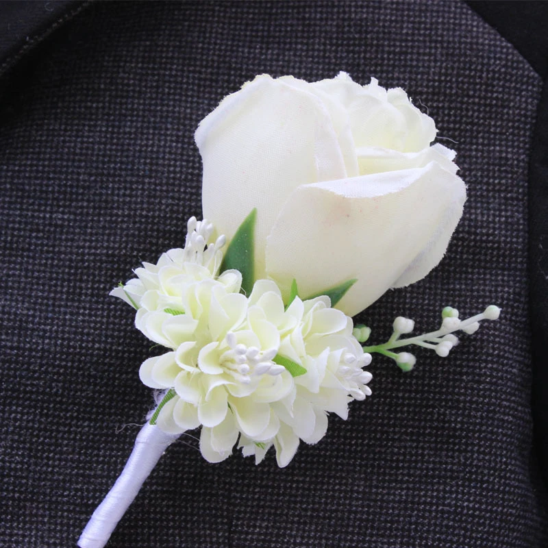 最高の男結婚式ブートニアでアイボリー紫白blue10色aavailable新郎ピンブローチローズコサージュスーツ花アクセサリー Wedding Boutonniere Rose Corsagewedding Men Boutonniere Aliexpress