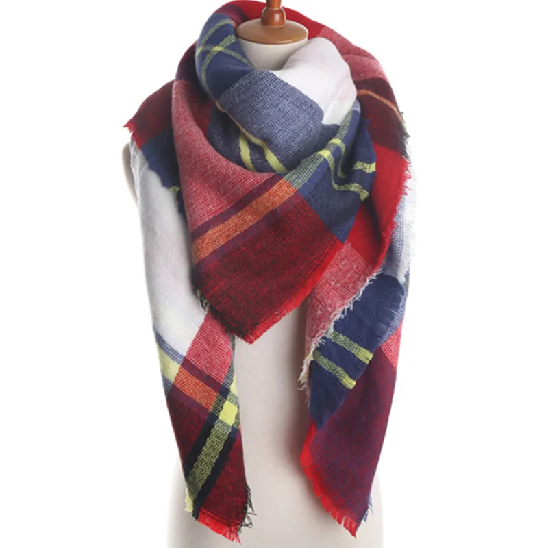 Spain Scarf Brand Plaid Infinity Pashmina Bufandas Soft Cashmere