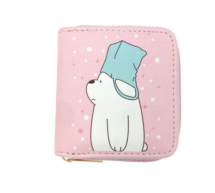 14 short purse JR Новинка, короткий кошелек из искусственной кожи на молнии с рисунком арбуза, панды, кота, кролика, медведя, животных, для девушек, кошелек для денег, ID, карт, кошелек для монет - Цвет: 14 short purse JR