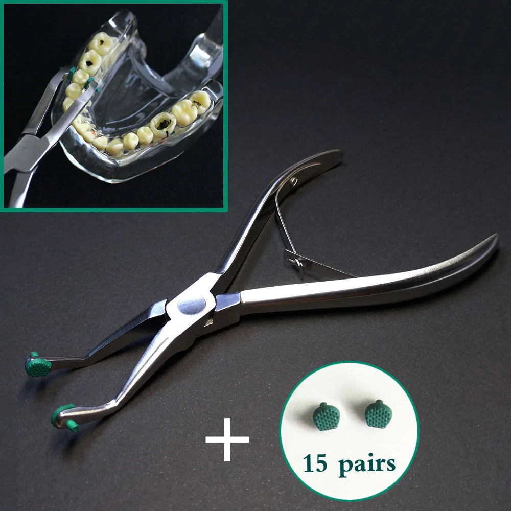 Pares de Almofadas de Borracha para a Coroa Alicate + 15 Conjunto Dental Removendo Pinças Alicate Ortodôntico 1 6 7 dental removendo 6