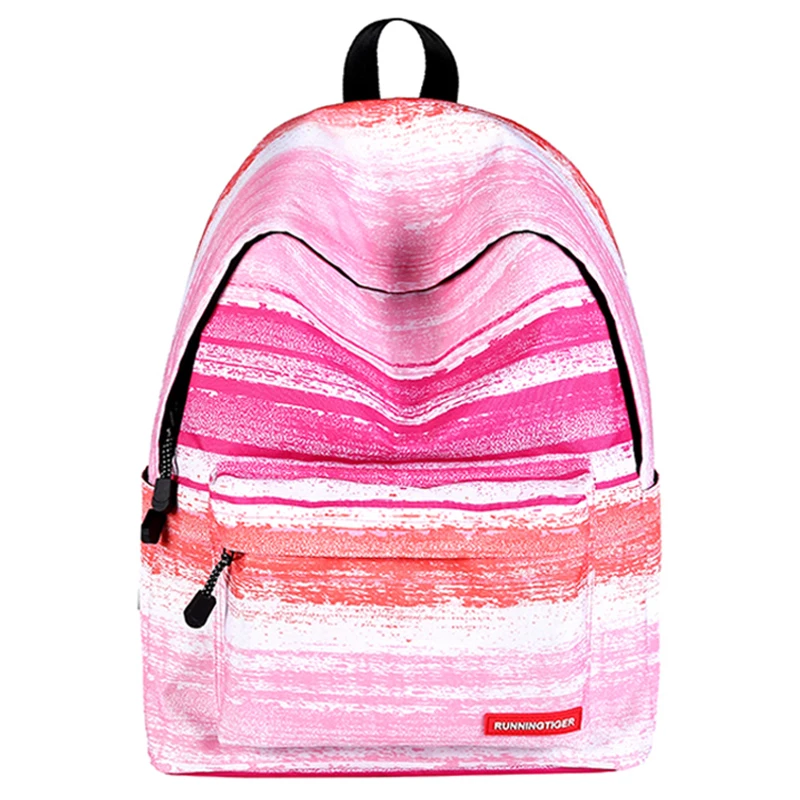 

Travel Backpack Bag Woman Kids Backpack Girls Striped Student Bookbags Lightweight Daypack Pink Bag Canvas Schoolbag Durable