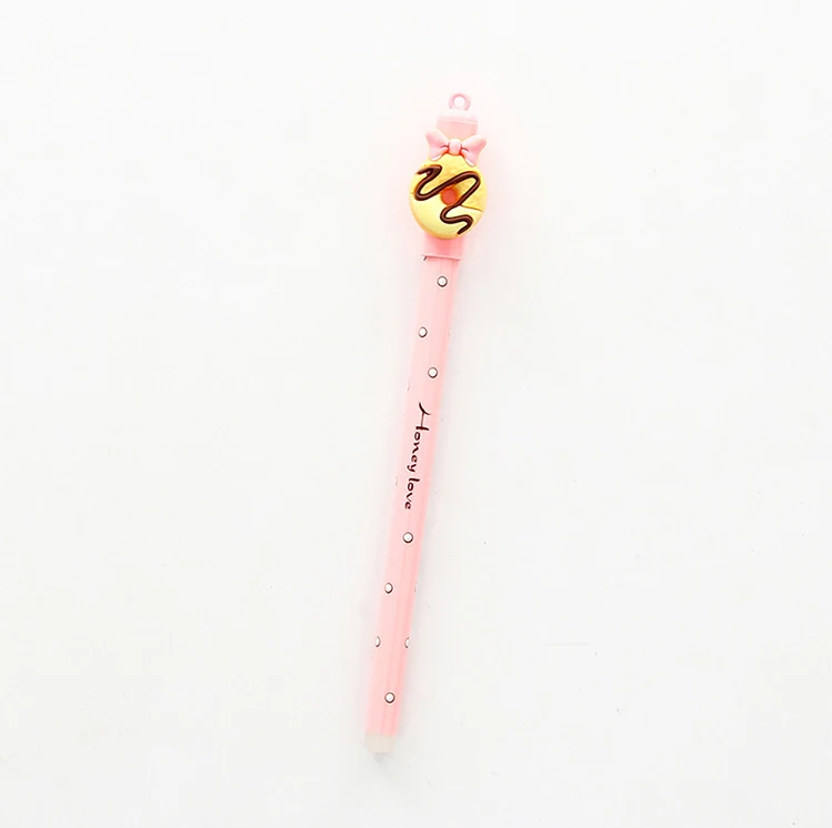 1 шт. милые кавайные Мультяшные пончики 0,5 мм стираемая ручка студенческие подарки-премии ручки канцелярские принадлежности Школьные офисные принадлежности - Цвет: Light Pink