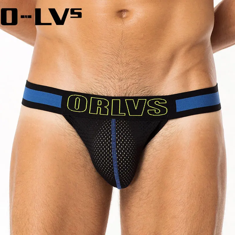 C мужское Сетчатое нижнее белье ORLVS jockstrap сексуальное мужские стринги Homme Tanga OR488| |