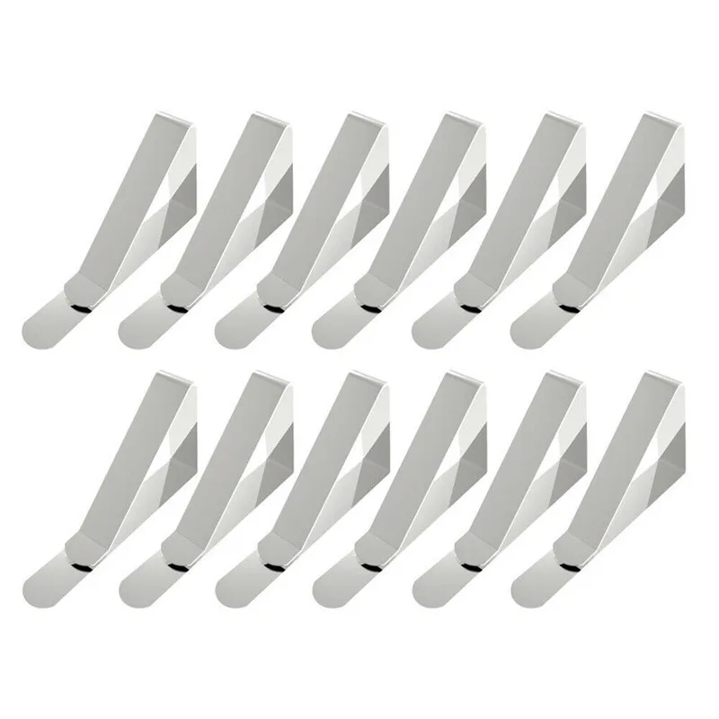 

12pcs/Set Durable Table Cloth Cover Clip New Fashion Stainless Steel Holder Tablecloth Clip Organizer Home Tool Party Supplies