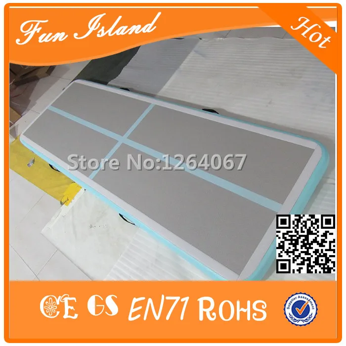 

Free Shipping 3x1x0.2m Mintgreen Color Air Track,Inflatable Gymnastics Mat For Sale Free One Eletric Pump