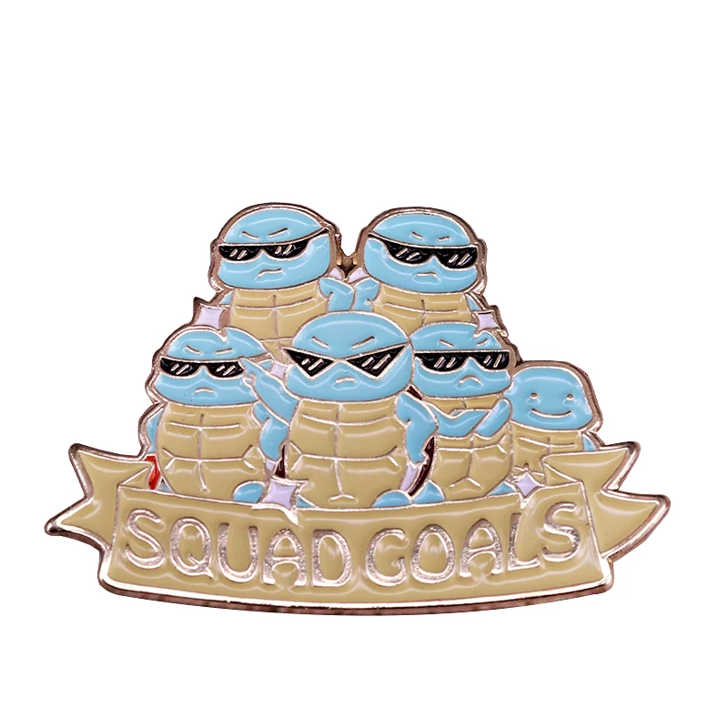 Сквиртл «Squad goals» значок милый покемон игровые значки поп-креативный аксессуар из мультфильма друзья Команда Подарок