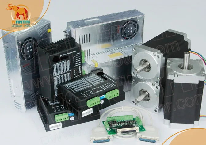 Promotion! CNC Wantai 3 Axis Nema34 Stepper Motor 85BYGH450D-008 1090oz-in+Driver DQ860MA 80V 7.8A 256Micro+Power Router Kit |