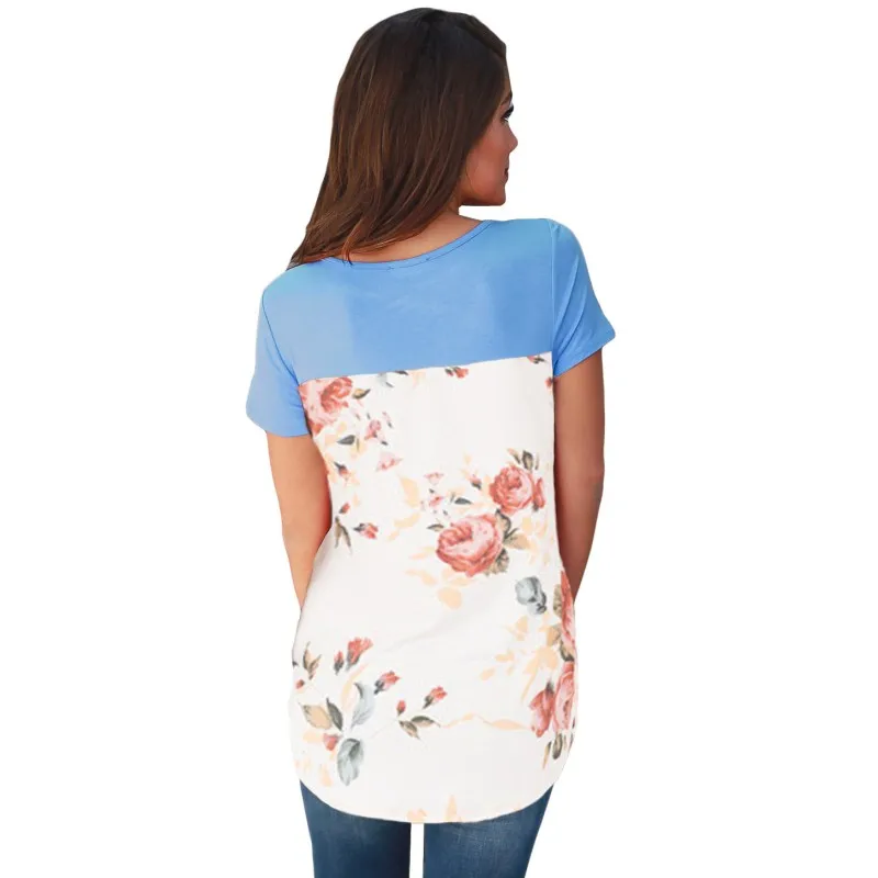Blue-Floral-Print-Lower-Back-T-shirt-LC250119-5-1_conew1