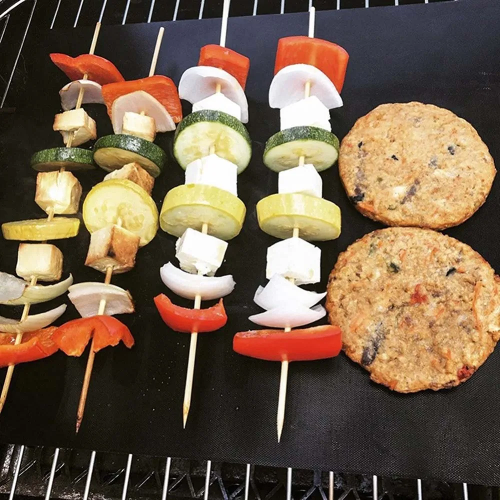 Meijuner BBQ Grill Mat Reusable Cooking Sheet Cooking Tool High Temperature BBQ Mat Non-stick Outdoor Teflon For Home Restaurant