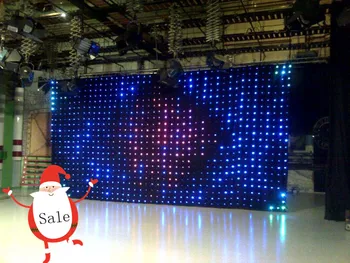 

1x2m indoor LED video curtain video cloth with CE for party decoration