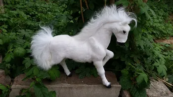 

big simulation white horse toy resin&fur lovely horse model gift about 30x36cm 1969