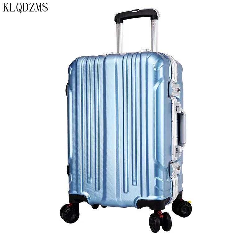 KLQDZMS 20/22/24/26/28 inchAluminum Фрам прокатки Чемодан SpinnerTravel чемодан кабина Чемодан чемодан сумка ручной клади тележка