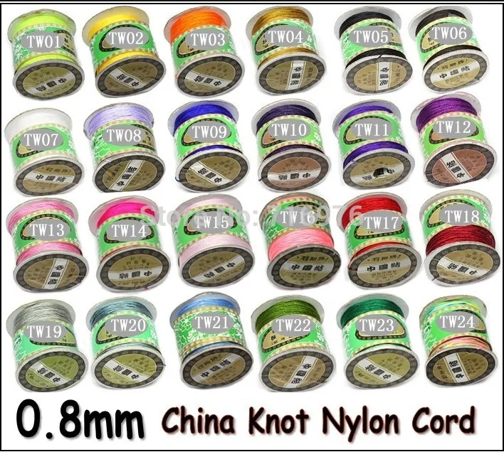 

(Pick color)AA++ Quality 24 COLORS 135yards x 0.8mm Nylon Chinese Knot Cord Rattail Satin Jewelry Beading Thread(w03222-w03230)