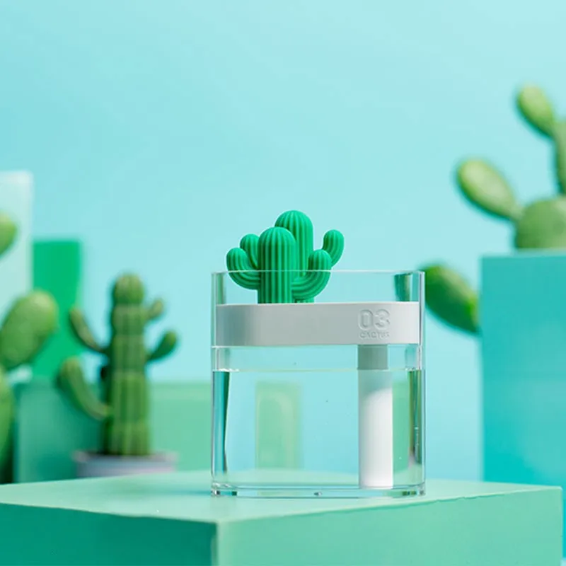 

Creative Small Transparent Humidifier Pureness Type Green Plant Air Humidifier 160ML Mini Desktop USB Diffuser Purifier