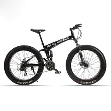 LAUXJACK Горный велосипед двухподвесная система стальная складная рама 24 скорости Shimano дисковые тормоза 26"x4.0 колеса FatBike