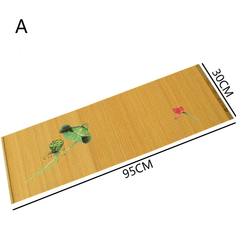 Бамбуковый Коврик для чашек чая кунг-фу, аксессуары для плетения, термостойкие столовые приборы, коврик для посуды, водонепроницаемый коврик для кофейного чая - Цвет: W30L95