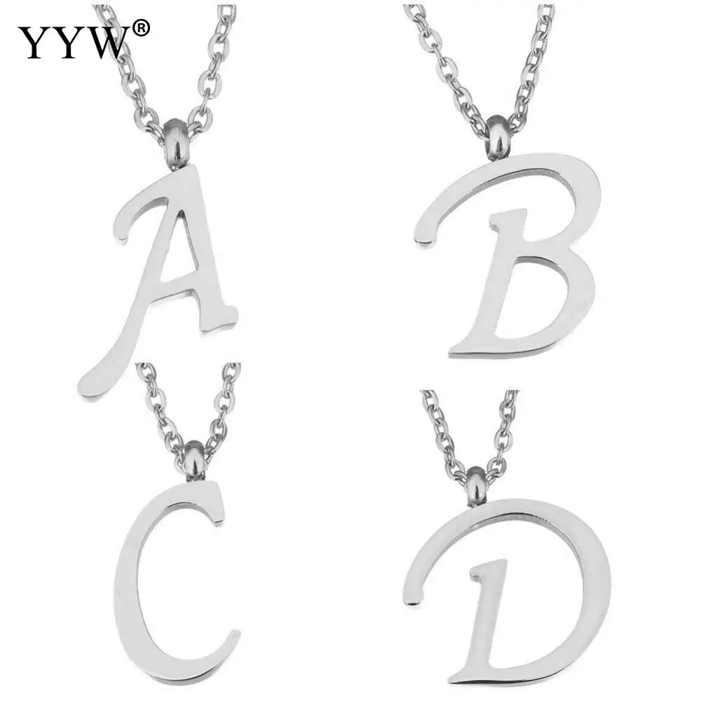 

Fashion Letter Necklaces & Pendants Alfabet Initial Necklace Stainless Steel Choker Necklace Women Jewelry Kolye Collier