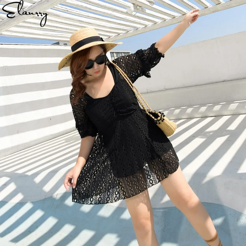black modest swimwear