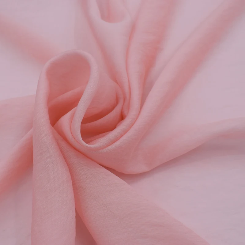 Коллекция 2019 года Розовая тонкая льняная шелковая ткань sakura для платья bazin getzner