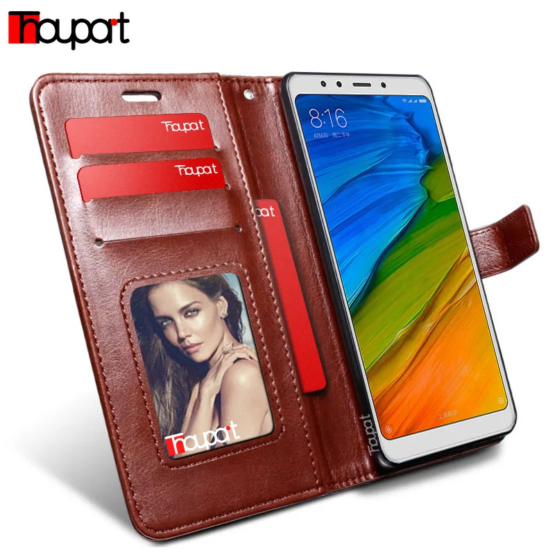 Чехол Thouport для Xiaomi Redmi 5 Plus мягкий кожаный чехол флип кошелек силиконовый