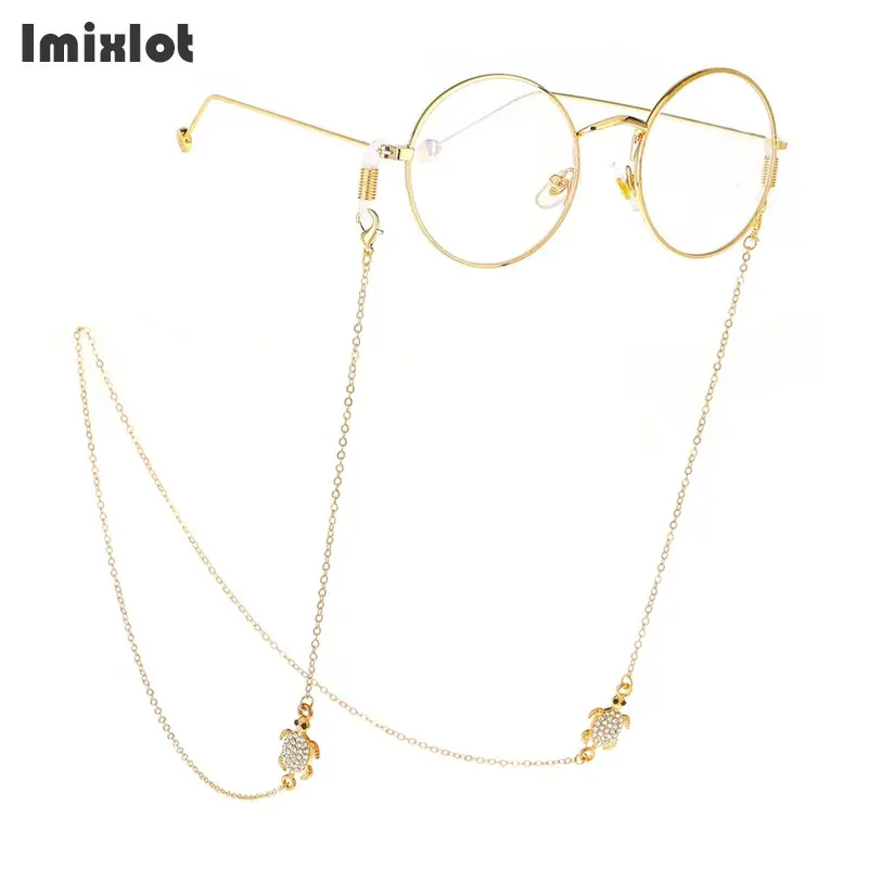 Borla Antideslizante Metal Gafas dise/ño de Cadena Cuerda Correa de Gafas Gafas Sol Holder Dorado