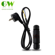 Европа США Великобритания Австралия разъем питания провода с 3 контактами водонепроницаемый разъем электрические шнуры 1,5 м AC DC черный кабель питания удлинитель