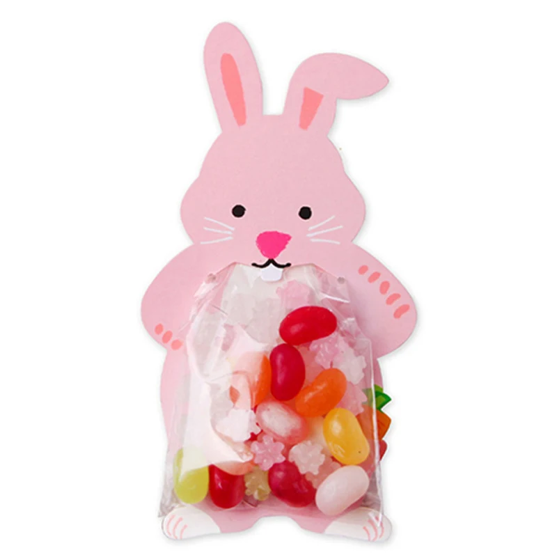 10pcs/lot Candy Box Bear Greeting Cards Birthday Party Animal Popular Baby Shower Rabbit Gift Bags Candy Bags Cute Cookie Bags - Цвет: Мятно-зеленый