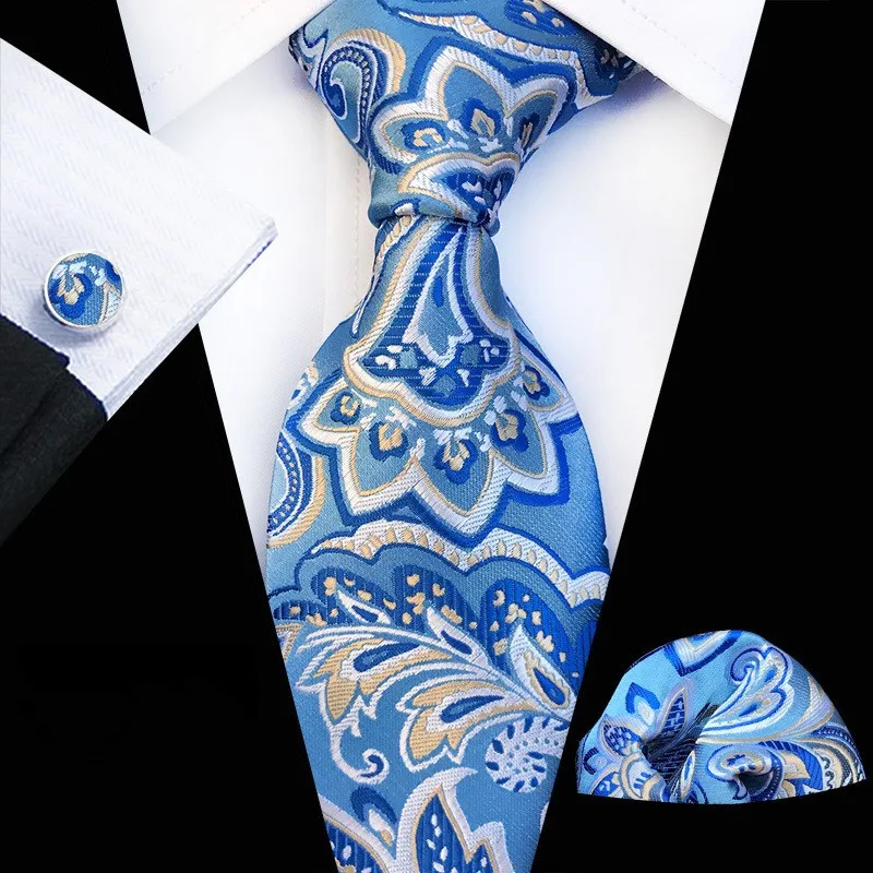 Mens Tie Jacquard Woven Business Men's Tie Set Mens Ties Classic Silk