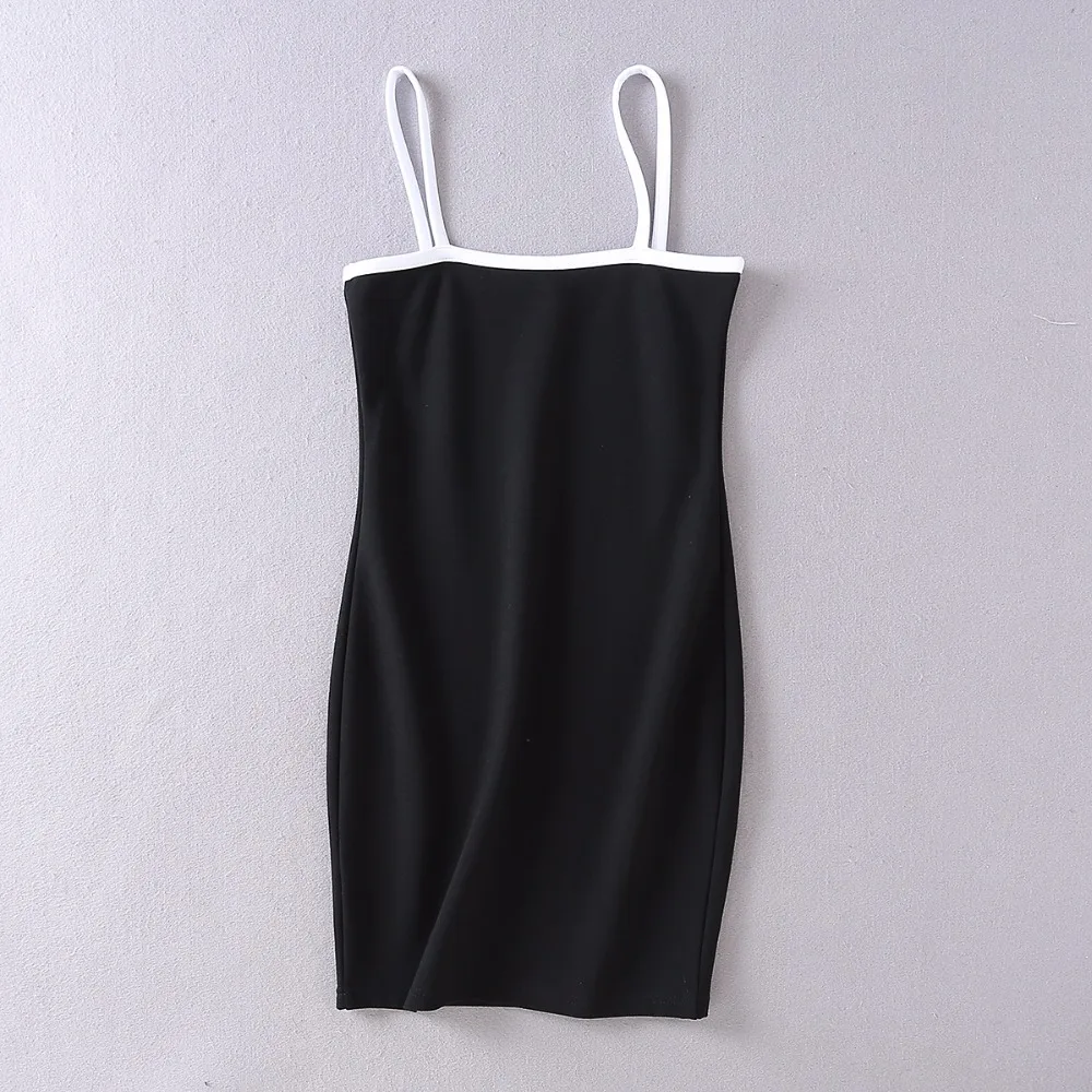 Женское контрастное облегающее мини платье на бретельках|mini dress|dress dress dressmini bodycon |