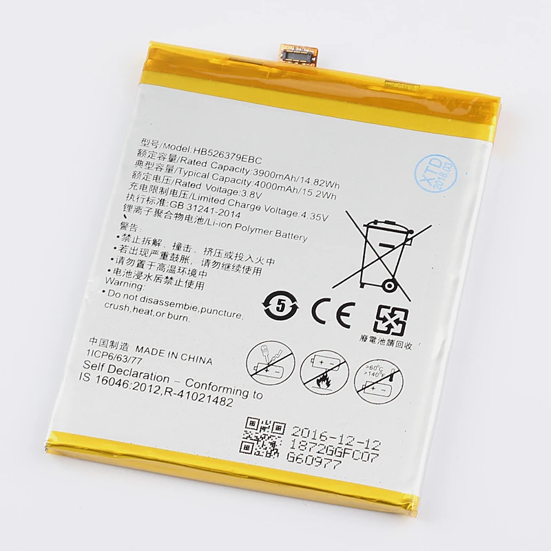 HB526379EBC 4000 мАч аккумулятор для телефона huawei TIT-L01 TIT-TL00-CL00 TIT-CL10 Y6 Pro Enjoy 5 HONOR 4c pro