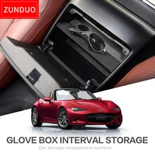 ZUNDUO бардачок автоматическое хранение интервал для MAZDA MX-5 RF MIATA 2015-2019 коробка для хранения консоли Shuffle черный центральный ящик для хранения