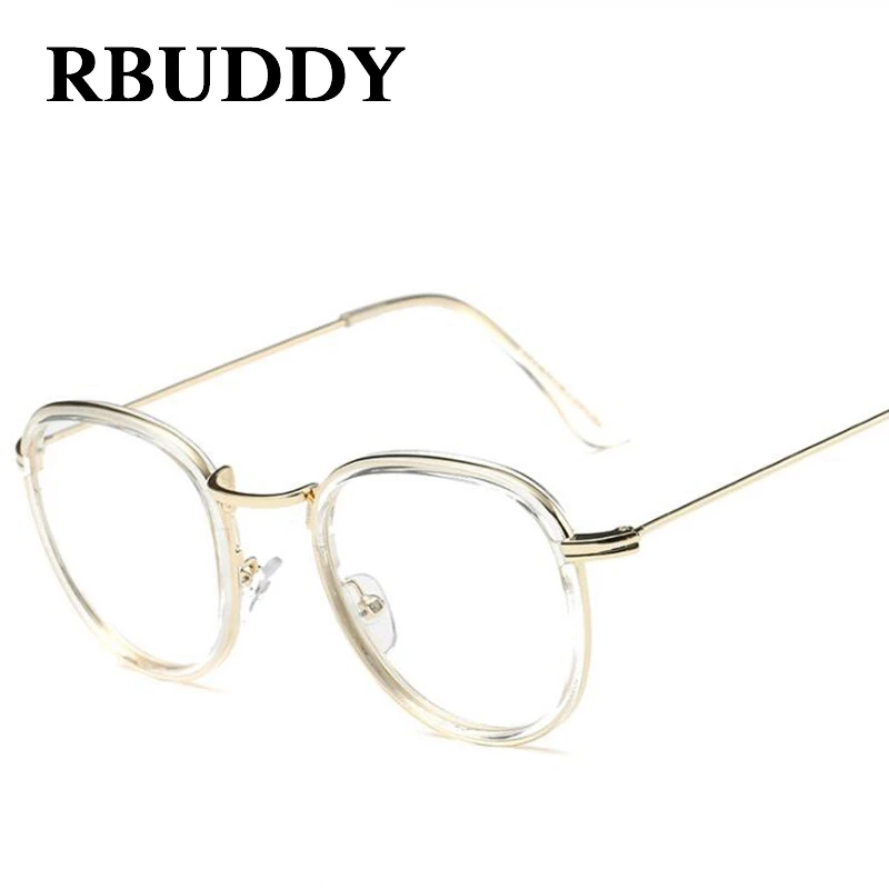 

RBUDDY Women's Optical Retro Eye Glasses Frame For Women Eyewear Metal Eyeglasses Vintage With Transparent Clear Lens glasses