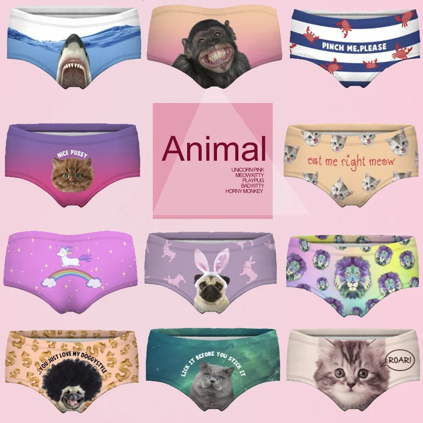 Sexy Lingerie New 3D Printing Animal Cat Unicorn Lion Dog Monkey Women Thong Bragas Culotte Femme Sexy Panties Sexy Lingerie New 3D Printing Animal Cat Unicorn Lion Dog Monkey Women Thong Bragas Culotte Femme Sexy Panties