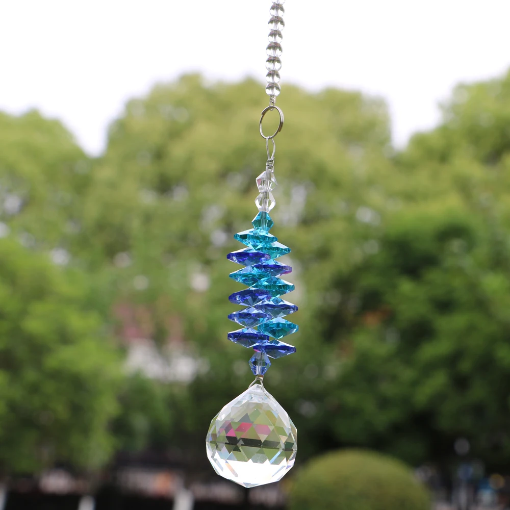 1PCS Chakra Crystal Sun Catchers Chandelier Crystals Ball Prism Pendant Rainbow Maker Hanging Cascade Suncatchers