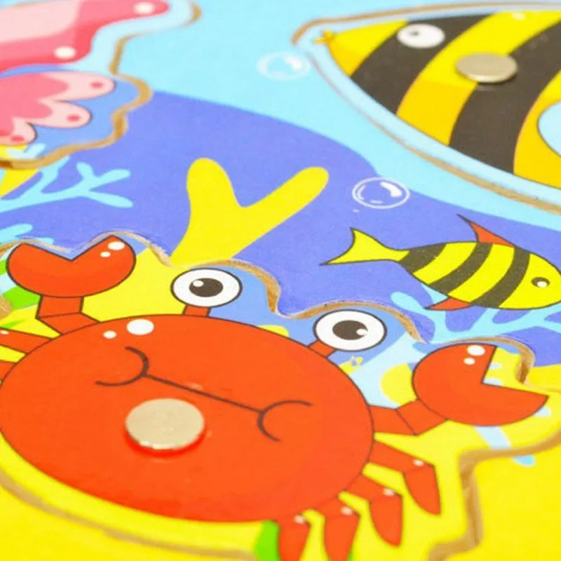 Красочный пазл Рыбалка 3D деревянные игрушки для малышей Дети милые обучающие игрушки