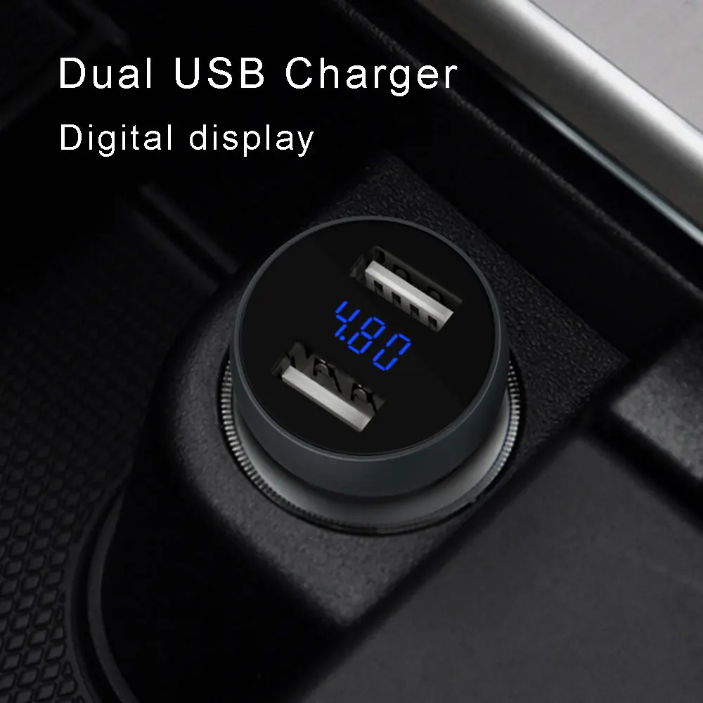 YuBeter автомобиля Зарядное устройство цифровой Дисплей Dual USB быстрое зарядное устройство для телефона 12 V-24 V Автомобильное зарядное устройство для iPhone Xiaomi Huawei Android планшет